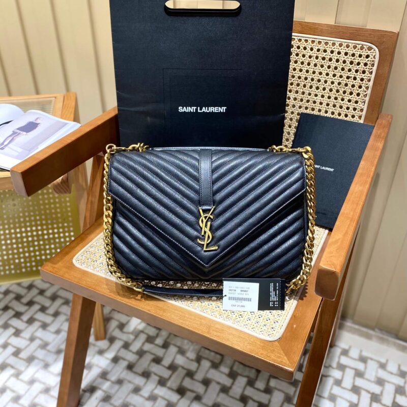 Saint laurent Ysl Monogram college_32cm黑色金扣392738