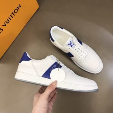 LV/路易威登   彩色牛皮拼接进口透气高密度网面男士经典休闲运动鞋