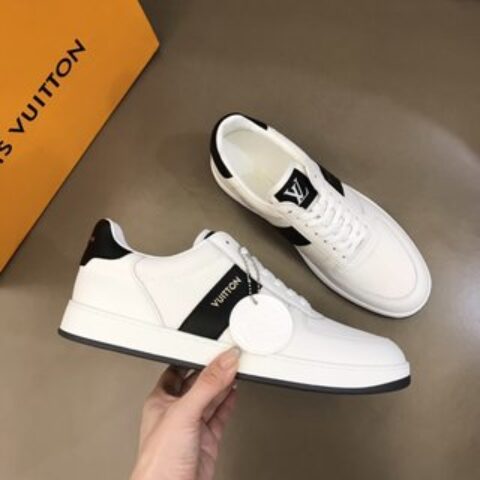 LV/路易威登   彩色牛皮拼接进口透气高密度网面男士经典休闲运动鞋