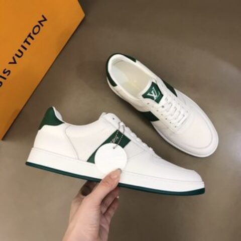 LV/路易威登   彩色牛皮拼接进口透气高密度网面男士经典休闲运动鞋