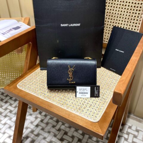 Saint laurent Ysl 𝙆𝙖𝙩𝙚 20𝙘𝙢 链条包 469390黑色球纹金扣