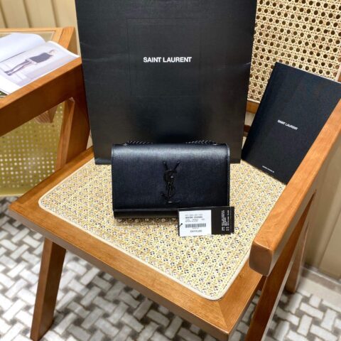 Saint laurent Ysl 𝙆𝙖𝙩𝙚 20𝙘𝙢 链条包 469390黑色球纹黑扣