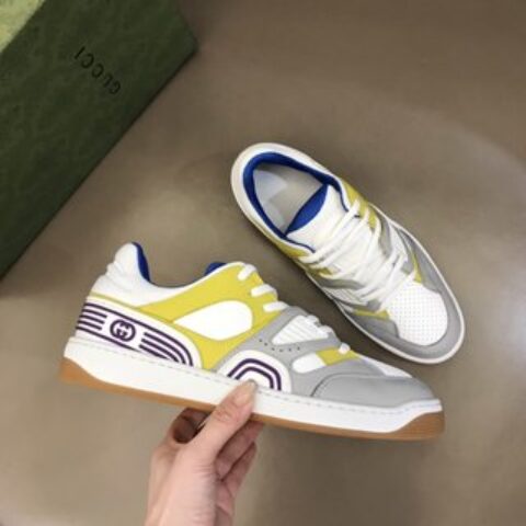 Gucci古驰   橡胶互扣式双GBasket 男士低帮运动鞋