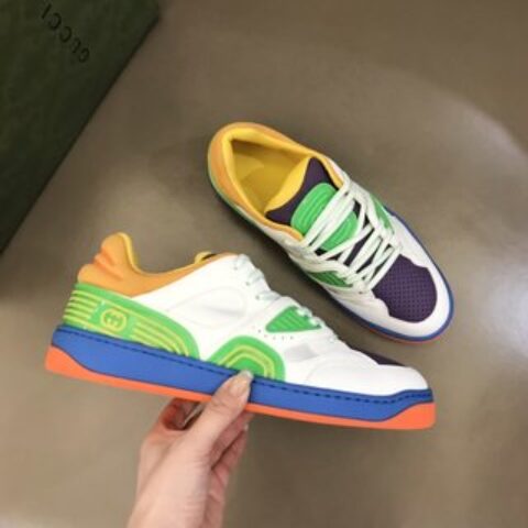 Gucci古驰   橡胶互扣式双GBasket 男士低帮运动鞋