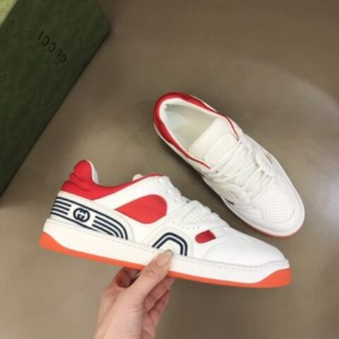 Gucci古驰   橡胶互扣式双GBasket 男士低帮运动鞋