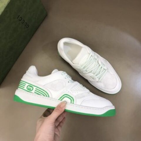 Gucci古驰   橡胶互扣式双GBasket 男士低帮运动鞋