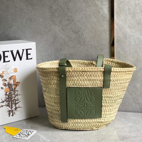 LOEWE 草编包 菜篮子 0321中号绿色