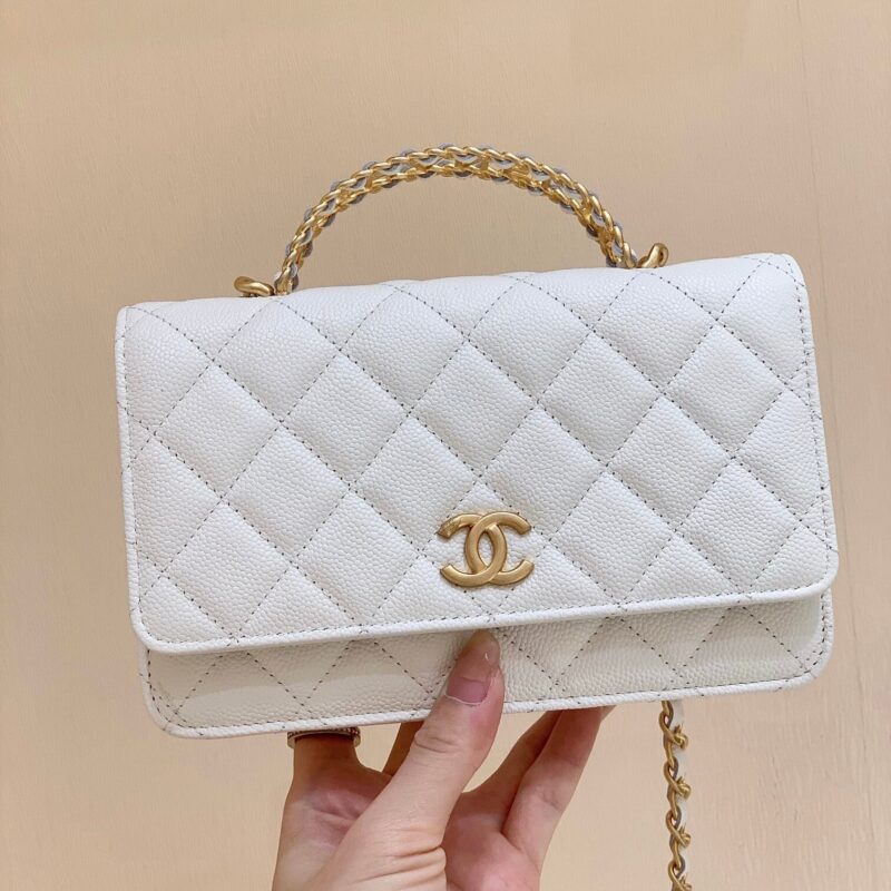CHANEL 2022cc春夏系列字母手柄Woc发财包 AP2804白色