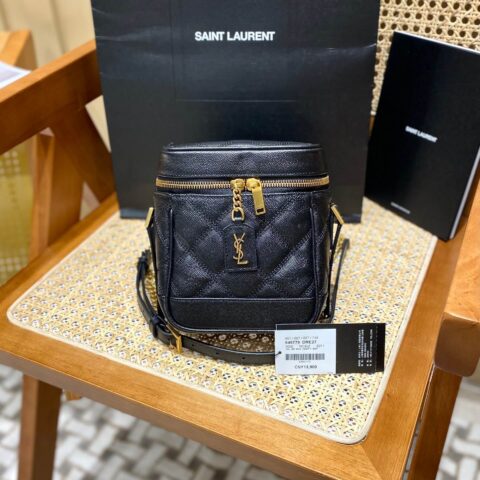 Saint laurent Ysl 80’s 𝙑𝙖𝙣𝙞𝙩𝙮 方形水桶化妆包 649779黑色