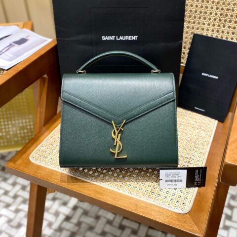 Saint Laurent Ysl CASSANDRA鱼子酱纹手拎包 578000墨绿色