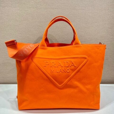 PRADA普拉达进口帆布面料托特包2VG081