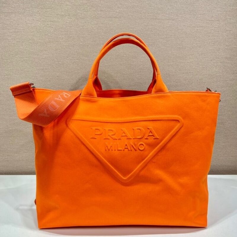 PRADA普拉达进口帆布面料托特包2VG081
