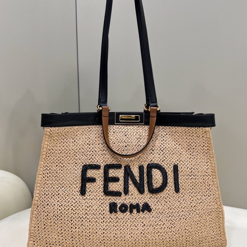 FENDI芬迪PeekabooX-Tote拉菲草购物袋60017