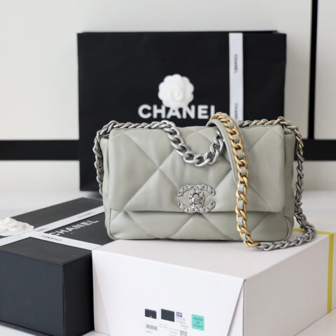 CHANEL Flap 19bag 26CM白色银扣 AS1160