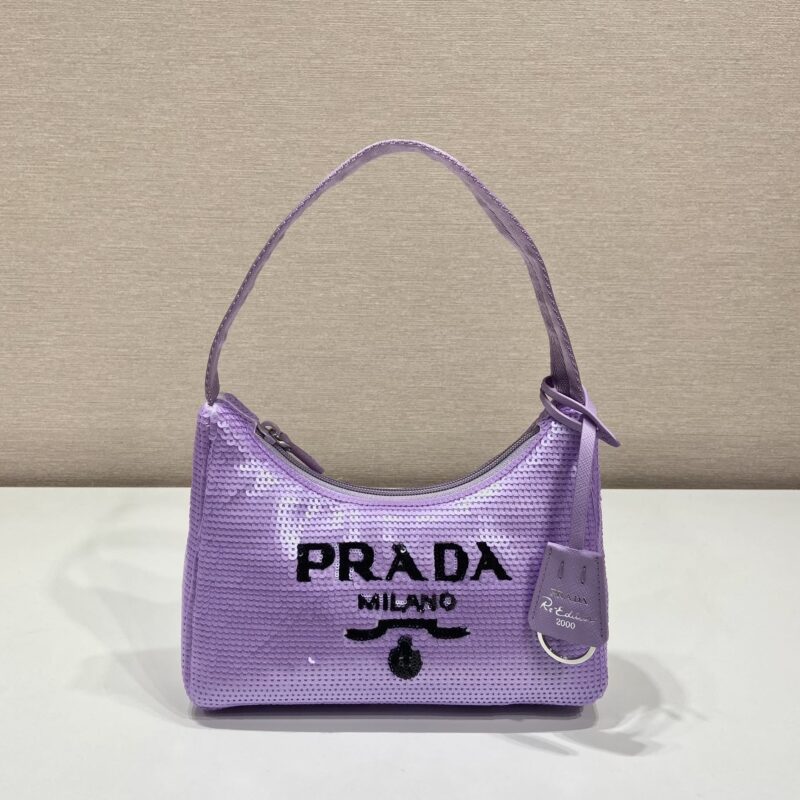 PRADA普拉达进口亮片Hobo手袋1NE515