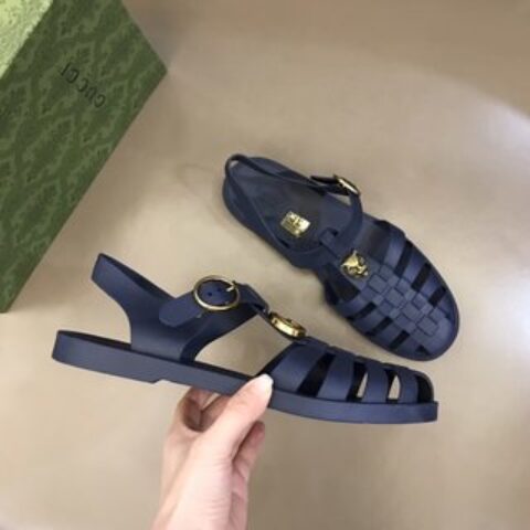 Gucci古驰   G家2022夏季新品，男士橡胶绑带凉鞋