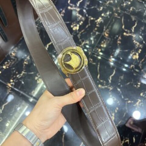 STEFANO  RICCI史蒂芬劳.尼治经典精钢老鹰🦅标识内穿金属扣男士3.8cm腰带