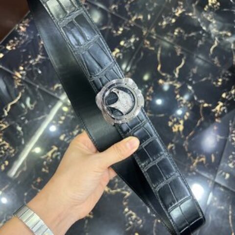 STEFANO  RICCI史蒂芬劳.尼治经典精钢老鹰🦅标识内穿金属扣男士3.8cm腰带