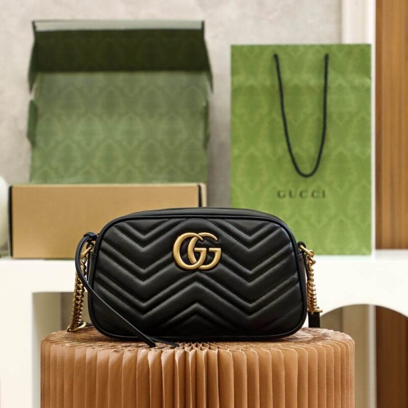 GUCCI 𝐆𝐆 𝐌𝐚𝐫𝐦𝐨𝐧𝐭相机包 447632黑色