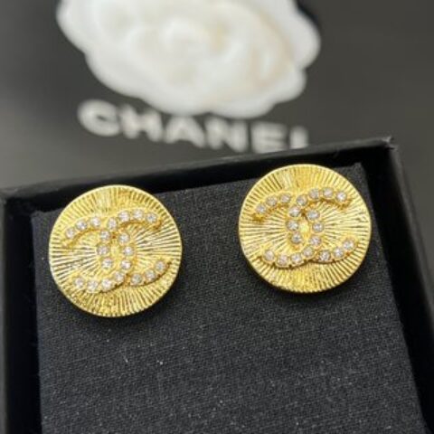 新款☑️CHANEL香奈儿双c圆形耳钉耳环
