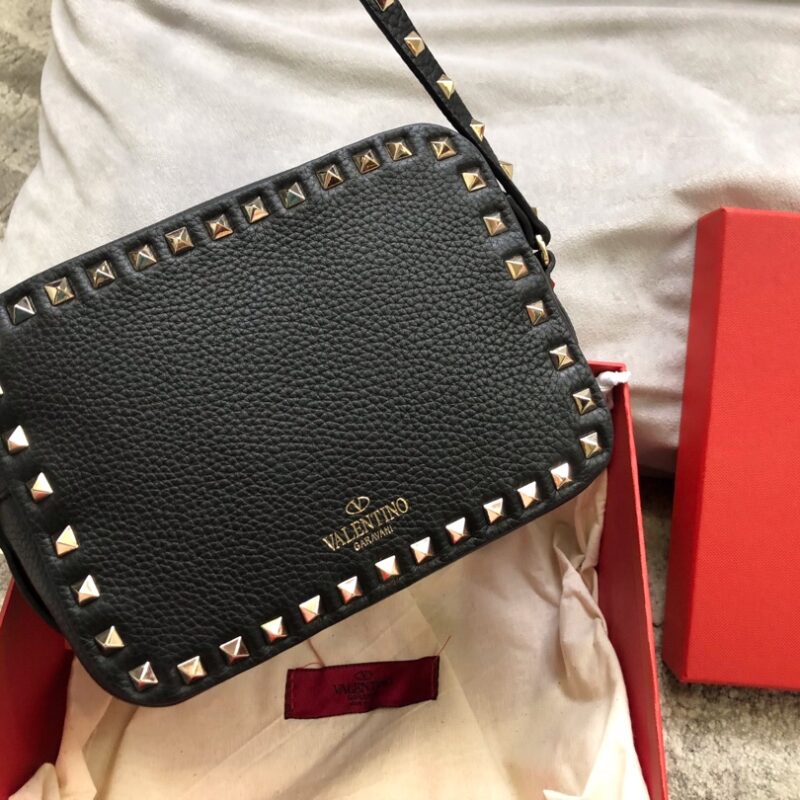 Valentino华伦天奴原版进口摔纹牛皮新款相机包00890