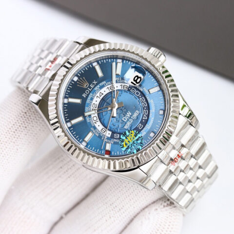 H8新款阴阳劳力士Rolex Sky-Dweller 天行者纵航者型表圈采用劳力士Ring Command三角坑纹五株链条