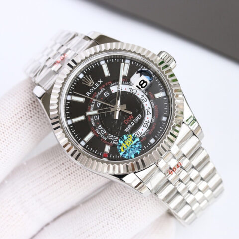 H8新款阴阳劳力士Rolex Sky-Dweller 天行者纵航者型表圈采用劳力士Ring Command三角坑纹五株链条