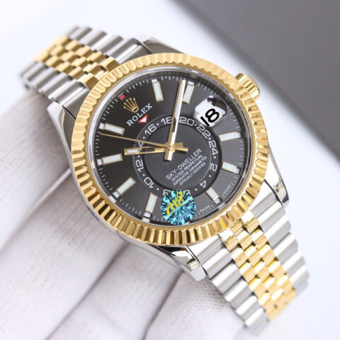 H8劳力士纵航者系列Rolex Sky-Dweller 天行者劳力士Ring Command三角坑纹五株链条腕表