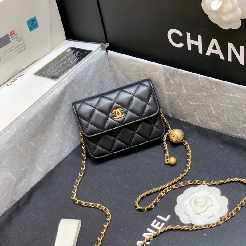 CHANEL 2020爆款铜珠系列链条包 AP1465黑色