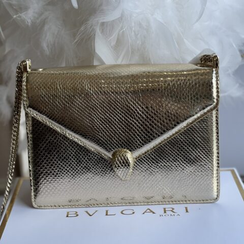 BVLGARI宝格丽Serpenti Forever系列限量款水蛇皮材质链条包290544