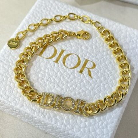 新款☑️DIOR迪奥满钻字母手链 项链