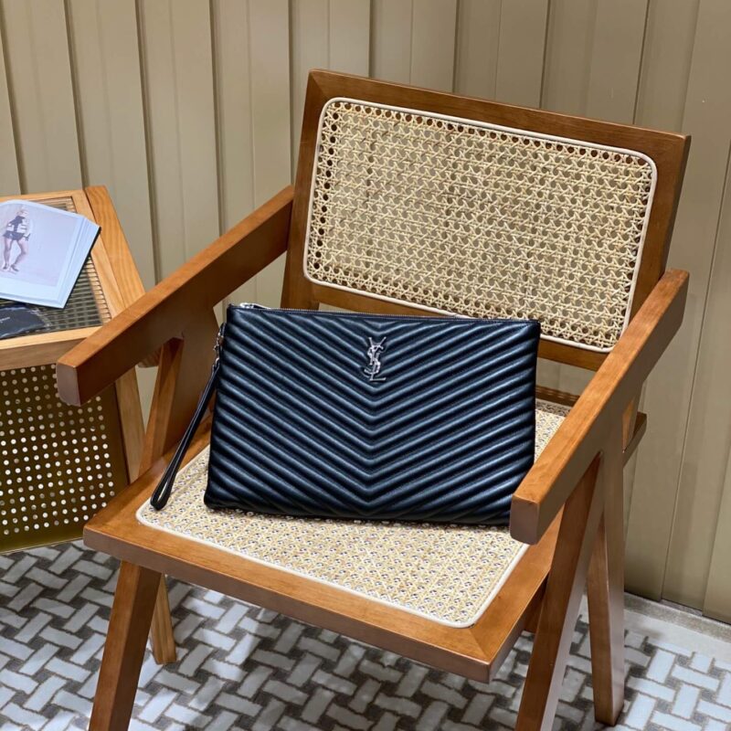 YSL MONOGRAM 36CM 大号手包 440222黑色/银扣