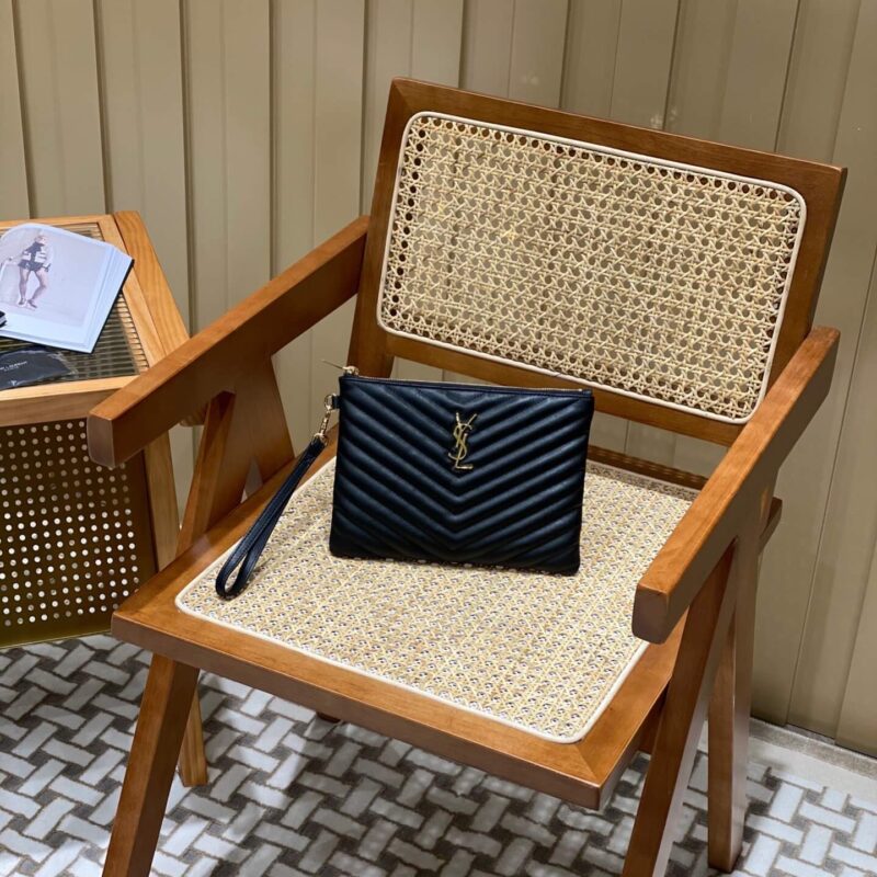 YSL MONOGRAM 24CM 小号手包 379039黑色/金扣