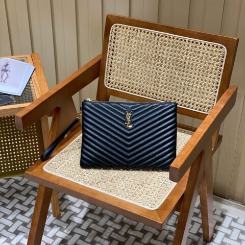 YSL MONOGRAM 30CM 中号手包 559193黑色/金扣