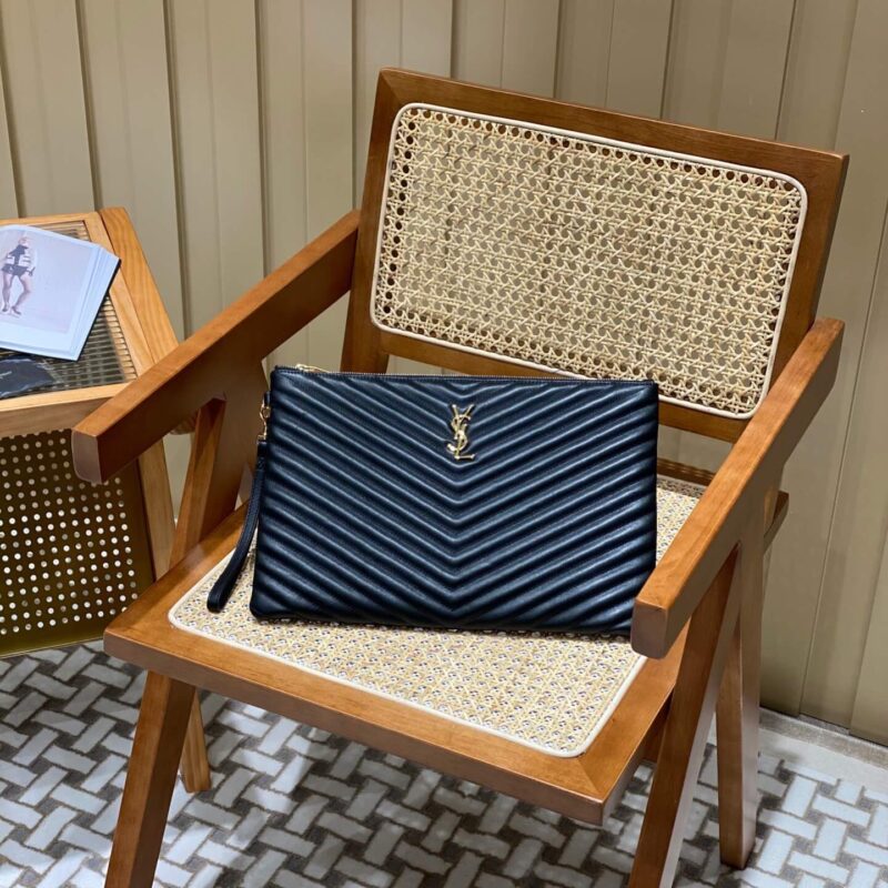 YSL MONOGRAM 36CM 大号手包 440222黑色/金扣