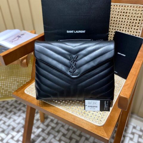 YSL LouLou 31CM Y形挎包 459749黑色/黑扣