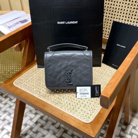 YSL 𝑛𝑖𝑘𝑖 𝑐𝘩𝑎𝑖𝑛 𝑤𝑎𝑙𝑙𝑒𝑡链条小挎包 583103深灰色