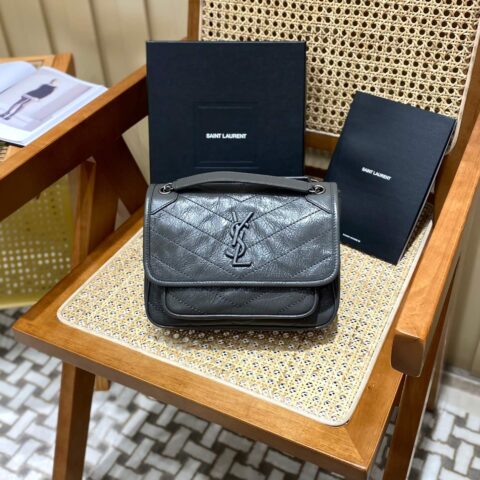 YSL Niki 22CM 邮差包 633151深灰色