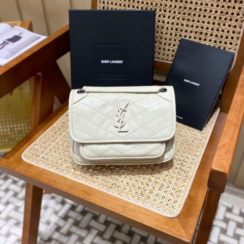 YSL Niki 22CM 邮差包 633151奶白色