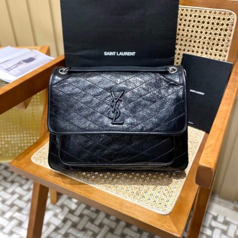 YSL 𝑵𝒊𝒌𝒊 𝑳𝒂𝒓𝒈𝒆_𝟯𝟮𝒄𝒎 邮差包 498830黑色