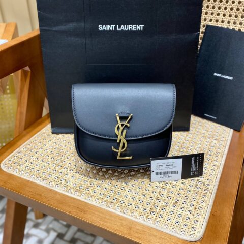 YSL 𝐊𝐚𝐢𝐚 𝐒𝐦𝐚𝐥𝐥 18CM 平纹马鞍包 619740黑色/金扣