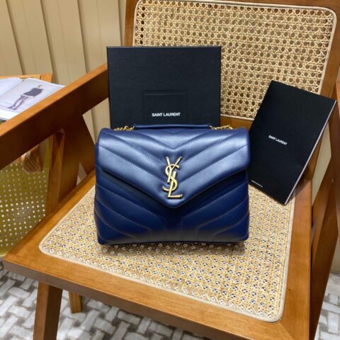 Saint laurent Ysl LOULOU系列Y型绗缝链条包 494699蓝色