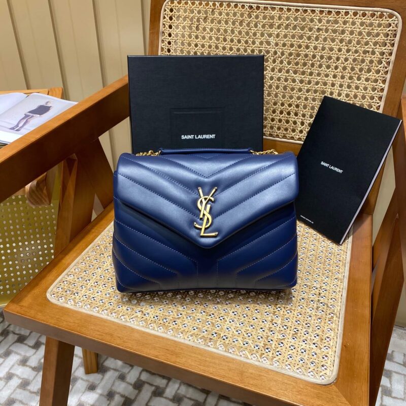 Saint laurent Ysl LOULOU系列Y型绗缝链条包 494699蓝色