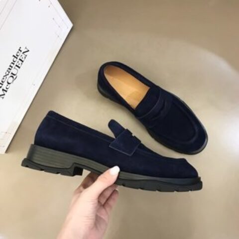 Alexander McQueen 亚历山大·麦昆  进口头层牛皮厚底松糕男士皮鞋