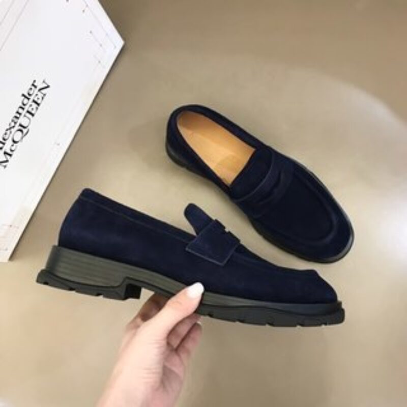 Alexander McQueen 亚历山大·麦昆  进口头层牛皮厚底松糕男士皮鞋