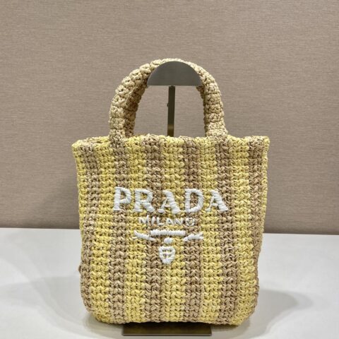 PRADA普拉达纤维托特包1BG422