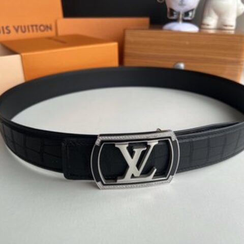 LV/路易威登   金属扣实心钢树脂工艺镶嵌男士4.0腰带