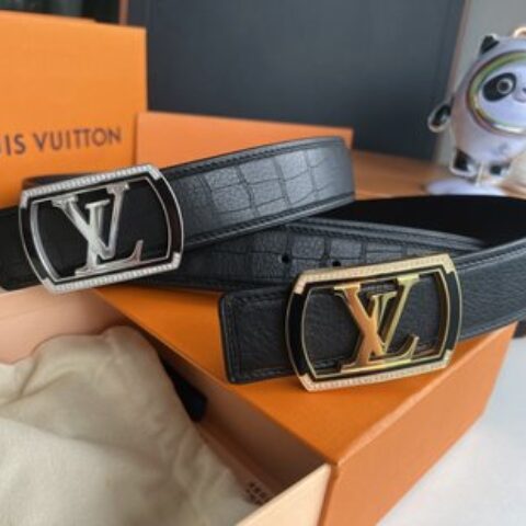 LV/路易威登   金属扣实心钢树脂工艺镶嵌男士4.0腰带