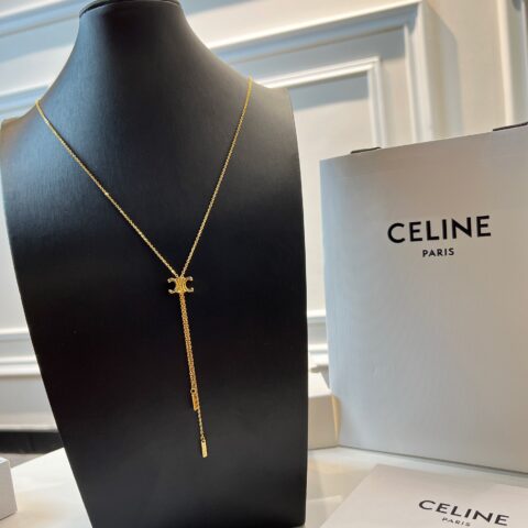 Celine赛琳凯旋门流苏项链 耳钉耳环
