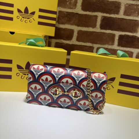 GUCCI古驰阿迪达斯印花款链带钱包621892